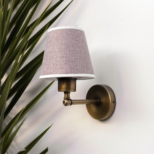 Mini Glow Vintage Gold Duvar Apliği Vizon Başlıklı Krem Biyeli